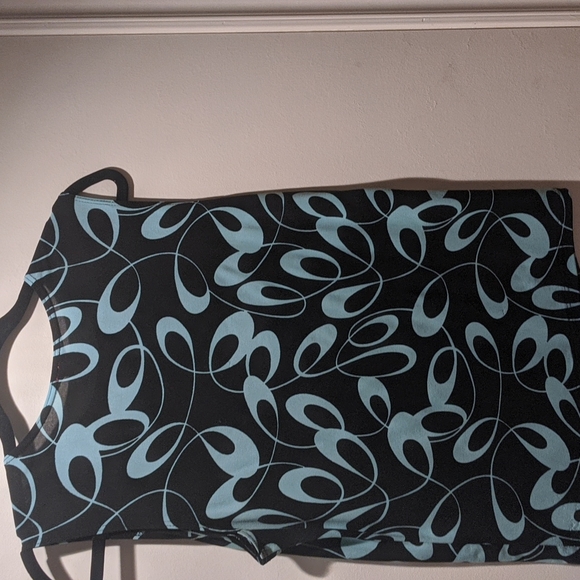 Size M - Tourquoise and Black Sleeveless Top by Susan Lawrence - Picture 3 of 4